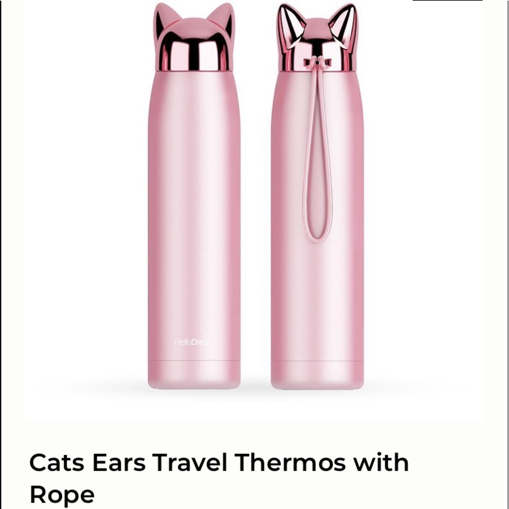 Cats Ear With Rope Travel Thermos